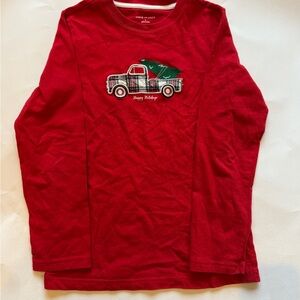 Janie and Jack Red Holiday Truck Long Sleeve Tee